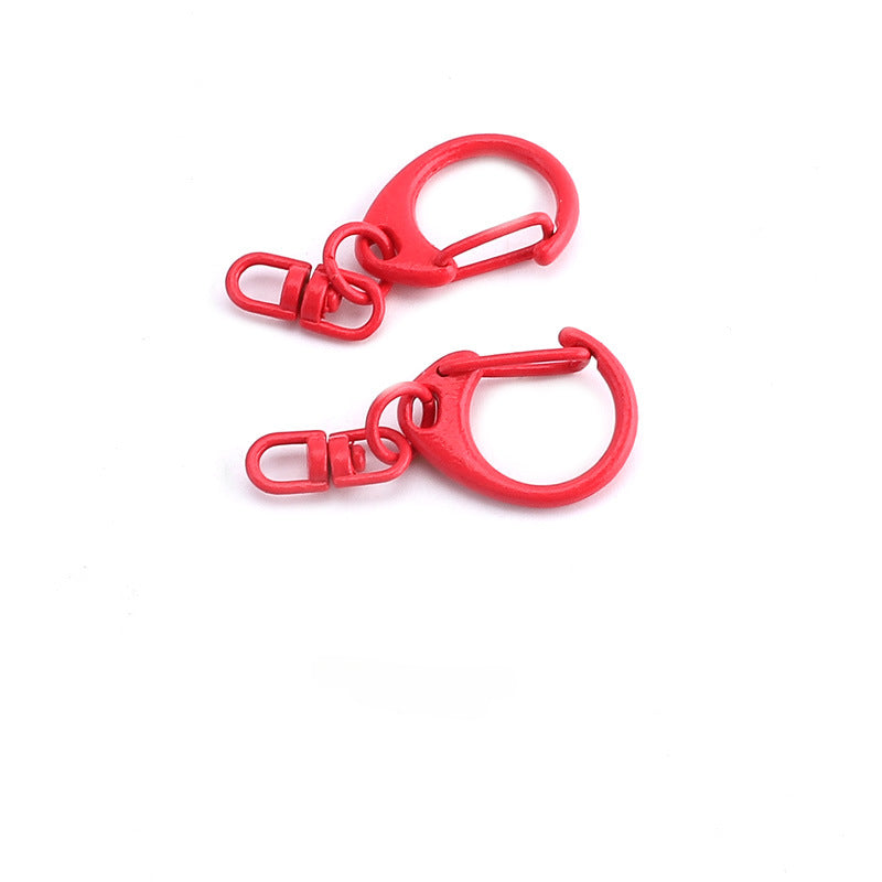 Wholesale of 10pcs Baking Paint Candy Color Metal Small C Buckle DIY Keychain Alloy Accessories